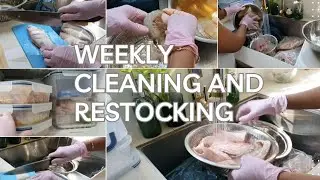Weekly Cleaning and Restocking at Home | Clean With Me | Fridge Restocking