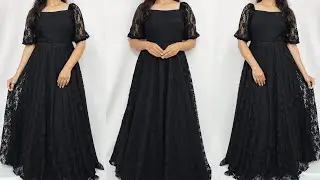 New Designer Partywear Gown Cutting and Stitching/One Piece Umbrella Cut Dress Cutting and Stitching