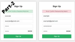 Confirm Password Check in HTML CSS & JavaScript [Part-2]