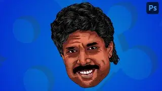 Sir Kapil Dev Vector Portrait Demonstration in Illustrator