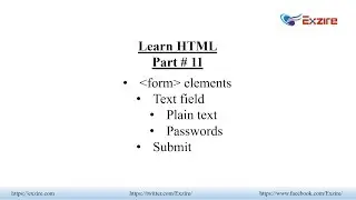 Learn HTML - Part 11 - HTML form elements, Text field, Plain text, Passwords, Submit
