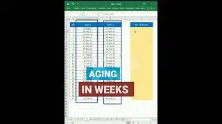 calculate aging in Weeks in excel  #aginginweeks #aginginexcel