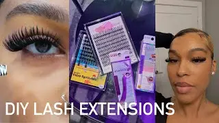 DIY LASH EXTENSIONS AT HOME | HOW TO APPLY LASH CLUSTERS FROM AMAZON | BEGINNER FRIENDLY