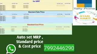Tally TDL  AUto Set Std Selling Price Std Cost Price And MRP