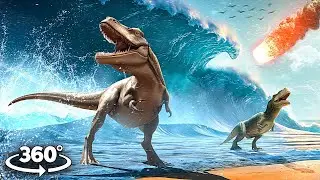 360° Dinosaur's Last Day 1 - Asteroid and Tsunami VR 360 Video 4k ultra hd
