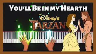 You'll Be in My Heart - Tarzan | Easy Piano Tutorial | 4K 60fps