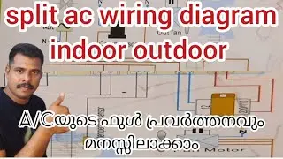 split ac wiring diagram indoor outdoor single phase | split ac wiring diagram  malayalam
