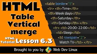HTML Tutorial - Chapter 6.3 - Table Vertical Merge