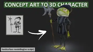 Timelapse of hardsurface character modelling + rigging / Squirogy Frog 