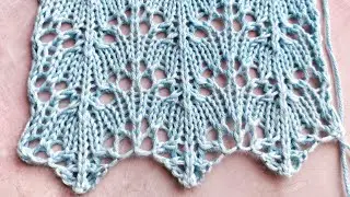 🌺 Very light and simple openwork pattern for knitting stoles, jumpers, tops