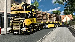 Maneuvering Through Tight Narrow Streets | Scania R520 Wolverine V8 Open Pipe | #ets2