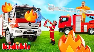 Feuerwehr-Kids retten den Tag: Team zur Rettung!🚒🔥Lernvideos mit Feuerwehrautos für Kinder|Kidibli