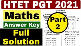 Answer Key and Solution of HTET PGT Maths 2 Jan. 2021