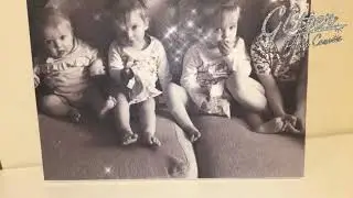 glitter photo canvas printed of four beautiful kids printed in black and white with glitter effect