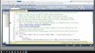 Restoring the AdventureWorks Basics Source Database