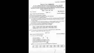 4th Semester Degree Business Statistics  Question paper June/July 2022   #previous #Osmania Univers.