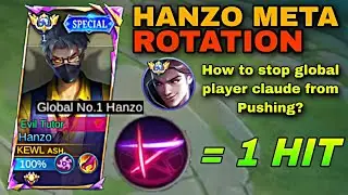 HANZO BEST 1 SHOT BUILD AND EMBLEMS ( even top global claude no escape) - MLBB