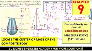 Centroid of Composite bodies, areas or Shapes | Chapter 9 ( Hibbeler Statics 14th) Engineers Academy