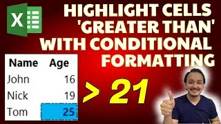 🔎 How to highlight GREATER THAN a value with Conditional Formatting in Excel