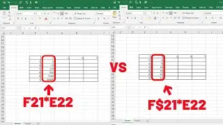 How to use an absolute reference for the row in formulas in Excel