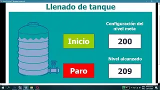 Llenado de tanque de agua en Factory IO con patalla de TIA Portal