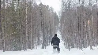 Поездка на буране на р. Чечуй. Попали в тепло на буране. часть 1.