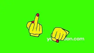 Cartoon Middle Finger Hand Gesture FX Green Screen Animation
