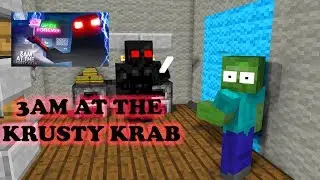 MONSTER SCHOOL : 3AM AT THE KRUSTY KRAB CHALLENGE - Minecraft Animation