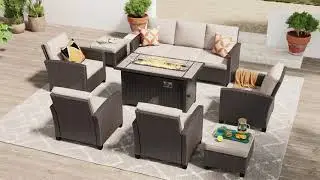 Outdoor Living| Patio Rattan Sofa| Patio Conversation Set| Sofa Set| Backyard Sofa
