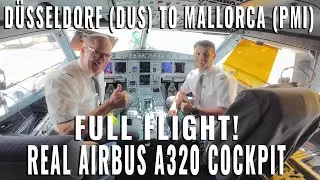 AIRBUS COCKPIT FULL FLIGHT! TO PALMA DE MALLORCA  🇪🇸 (PMI) FROM DÜSSELDORF 🇩🇪 (DUS) REAL AIRPLANE!