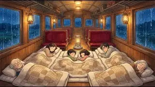 Cold Rainy Night on a Train 🚂 | Cozy Family Moments & Soft Rain Sounds | Ghibli-Inspired