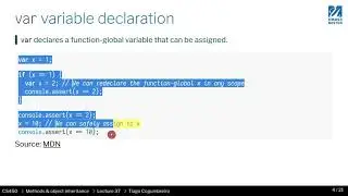 CS450   S21   37   01  Javascript let vs var vs const