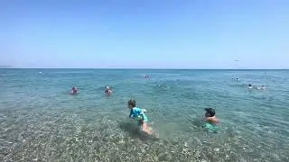 Mackenzie enjoys a swim in the Aegean Sea. Kos Greece. 🇬🇷☀️