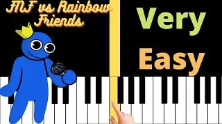 FNF vs Rainbow Friends - Dr Livesey Walk | VERY EASY Piano Tutorial