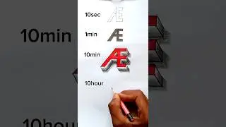 How to draw capital A E letter in 3d😮 #shorts #art #drawing #short