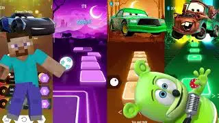 Tiles Hop - Jackson Storm vs Lightning McQueen vs Chick Hicks vs Mater Battle #tileshop #mcqueen