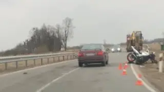 ДТП с мотоциклом на дороге Калининград - Правдинск. 24.03.21