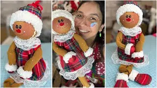 Como hacer una muñeca navideña con latas recicladas ⛄️