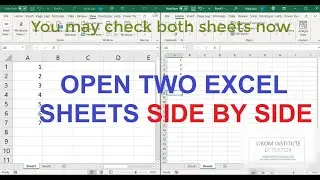 Open two sheets side by side in same excel file