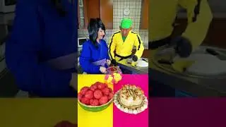 Watermelon balls vs coffee cake ice cream challenge 