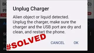 Alien object or liquid detected. Unplug the charger.