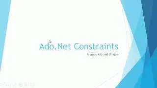 Ado Net 01 Constraints PrimaryKey Unique