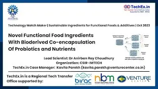 Sustainable Ingredients for Functional Foods & Additives: Coencapsulation by Dr Anirban, CSIR-IMTECH