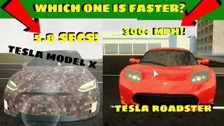 TESLA MODEL X vs. TESLA ROADSTER! | ROBLOX VEHICLE SIMULATOR.