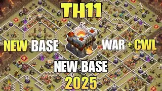 TH11 UNDEFEATED WAR BASE | ANTI 3 STAR BASE 2025 | TH11 CWL BASE WITH LINKS | AFTER UPDATE 🔥