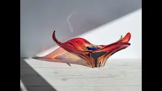 Murano, Scarlet Candy, Amber and Midnight Blue Palette, Statement Splash Centrepiece, 1960s-70s