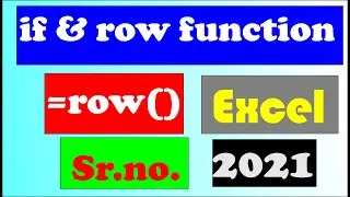 How to use if and row function in Microsoft Excel 2021@COMPUTEREXCELSOLUTION #excel
