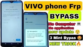Vivo Y91 Y91i Y91C Y93 Y95 FRP Bypass Latest Tricks | Vivo Y91 Unlock Bypass FRP Google Account |
