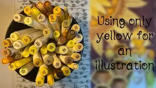 Drawing a witch with only yellow art supplies - talking about the witch lore of Omneiris