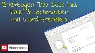 📝Briefpapier 📝 DIN5008 inkl. Falz- & Lochmarke mit Word erstellen